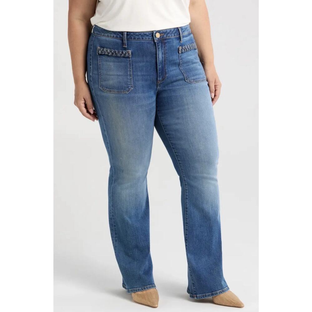 Kut from the Kloth Ana High Rise Flare Jeans Boho Western Stretch Women Plus 22W